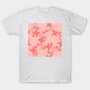 Coral Floral Pattern T-Shirt